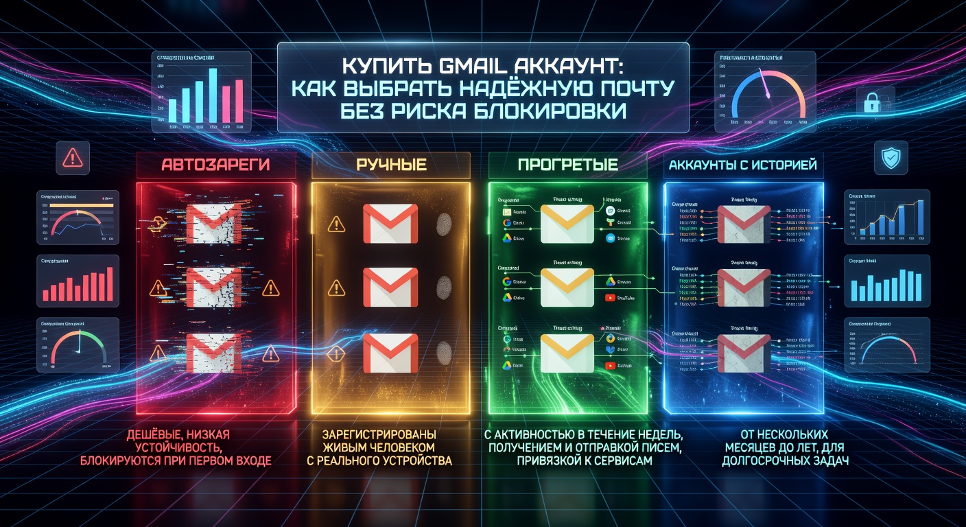 Купить Gmail аккаунт: как выбрать надёжную почту без риска блокировки